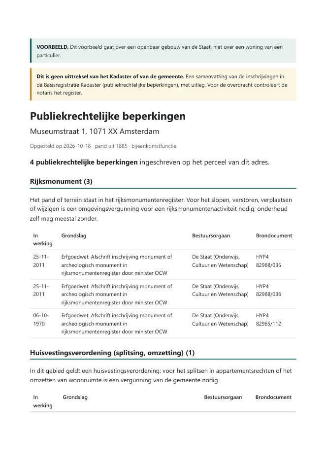 Eerste pagina van het voorbeeldrapport